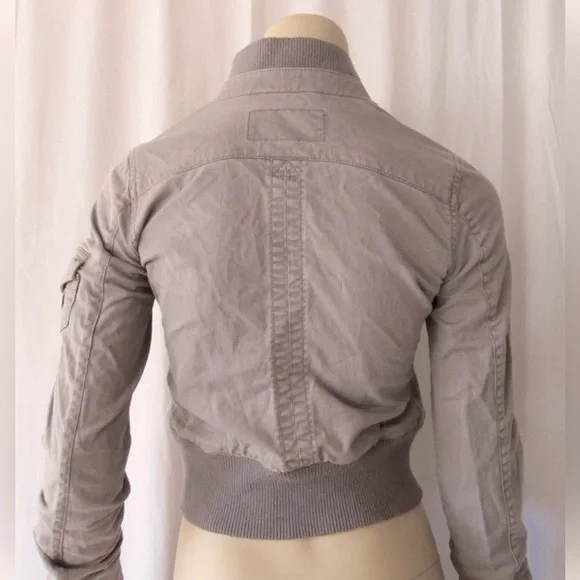 ABERCROMBIE AUTHENTIC VINTAGE GRAY COTTON BOMBER JUNIOR SIZE XL - Picture 2 of 10